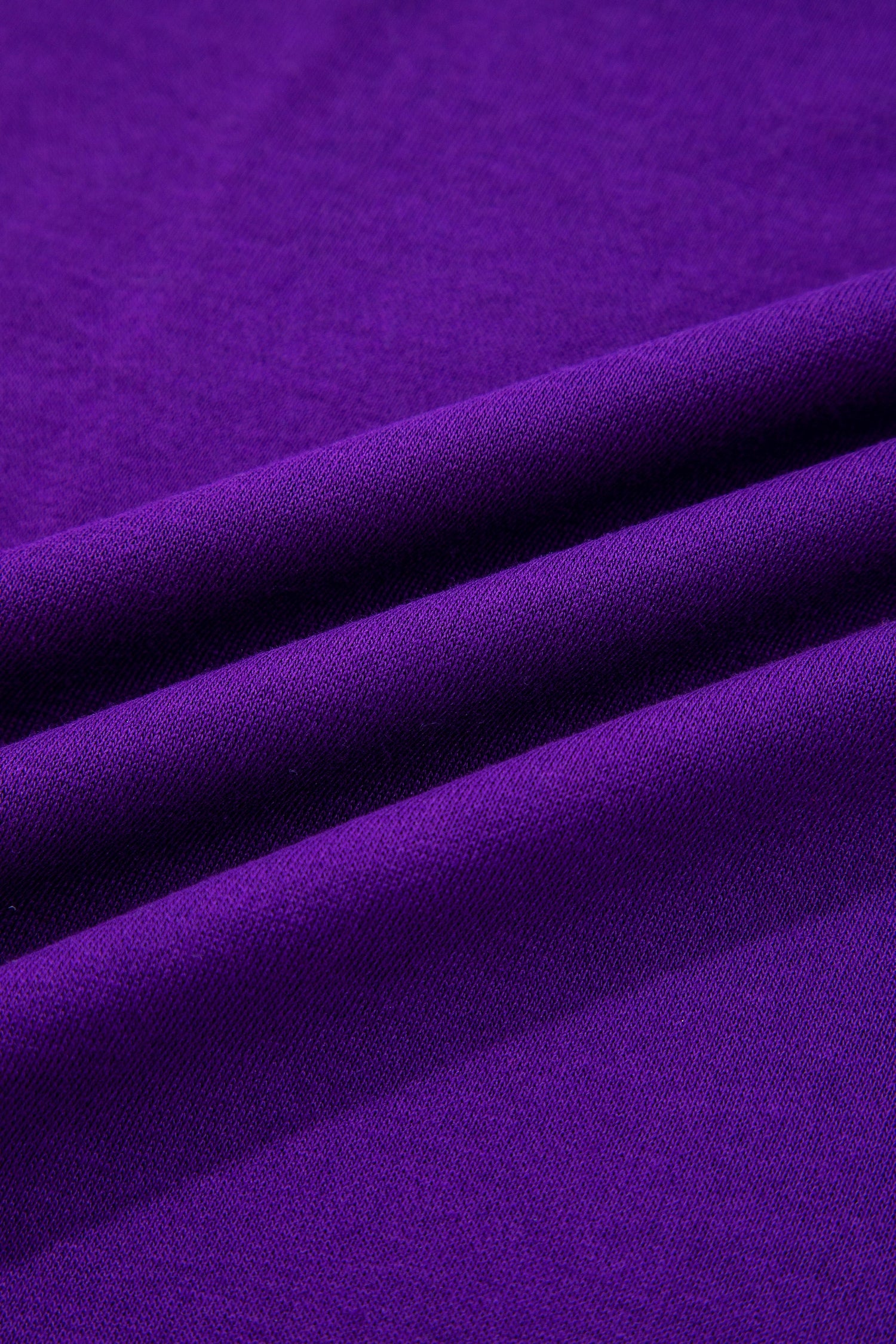 Tillandsia Purple Varsity Contrast Banded Sleeve Shift Sweatshirt Dress