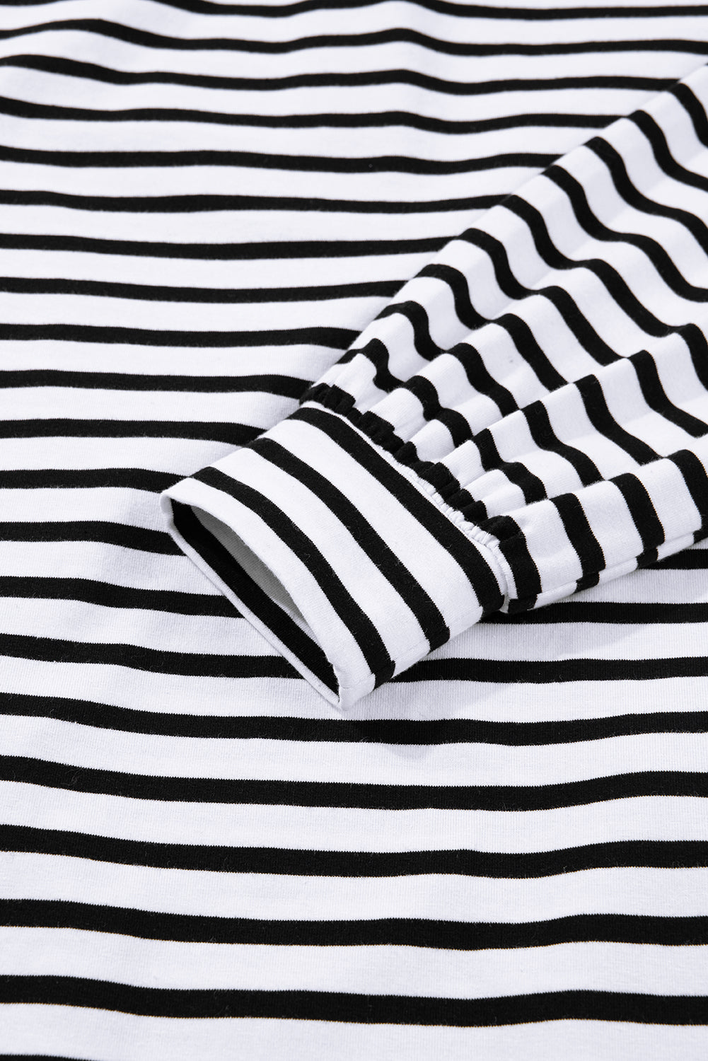 White Stripe Buttoned Front Collared Long Sleeve T Shirt Dress with Pockets