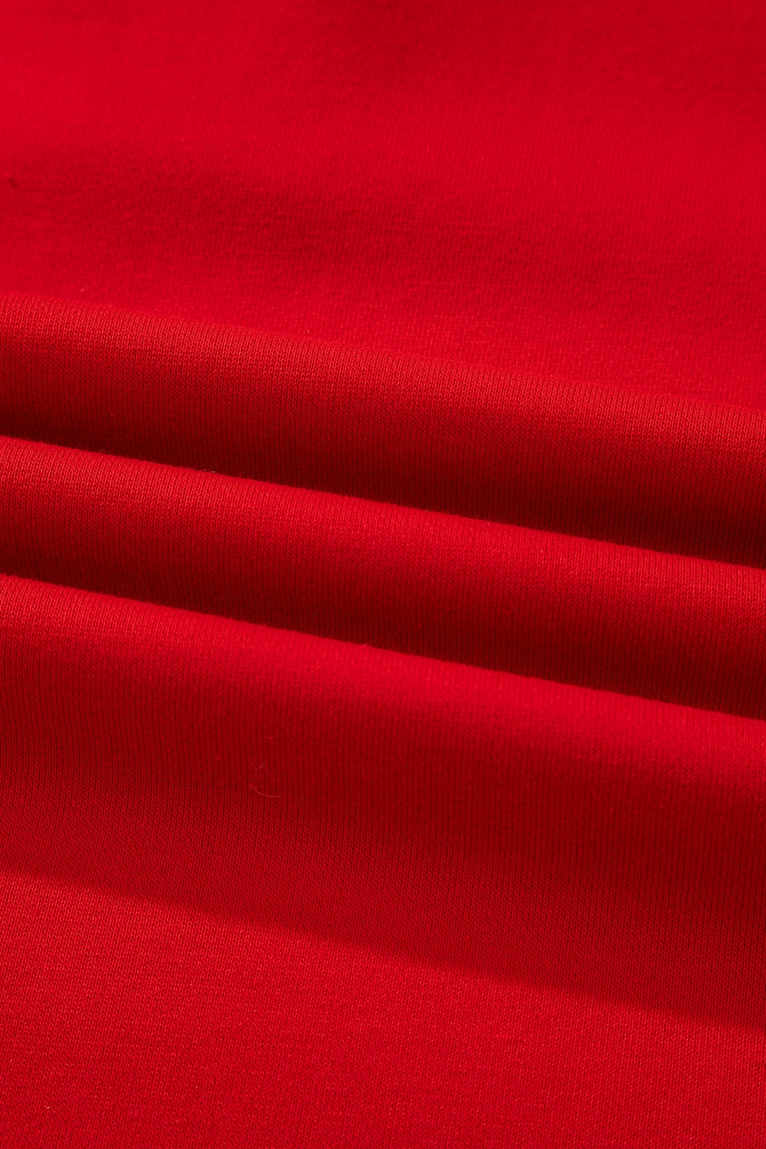 Fiery Red Contrast Striped Collar Patchwork Puff Sleeve Ruffle Hem Mini Dress