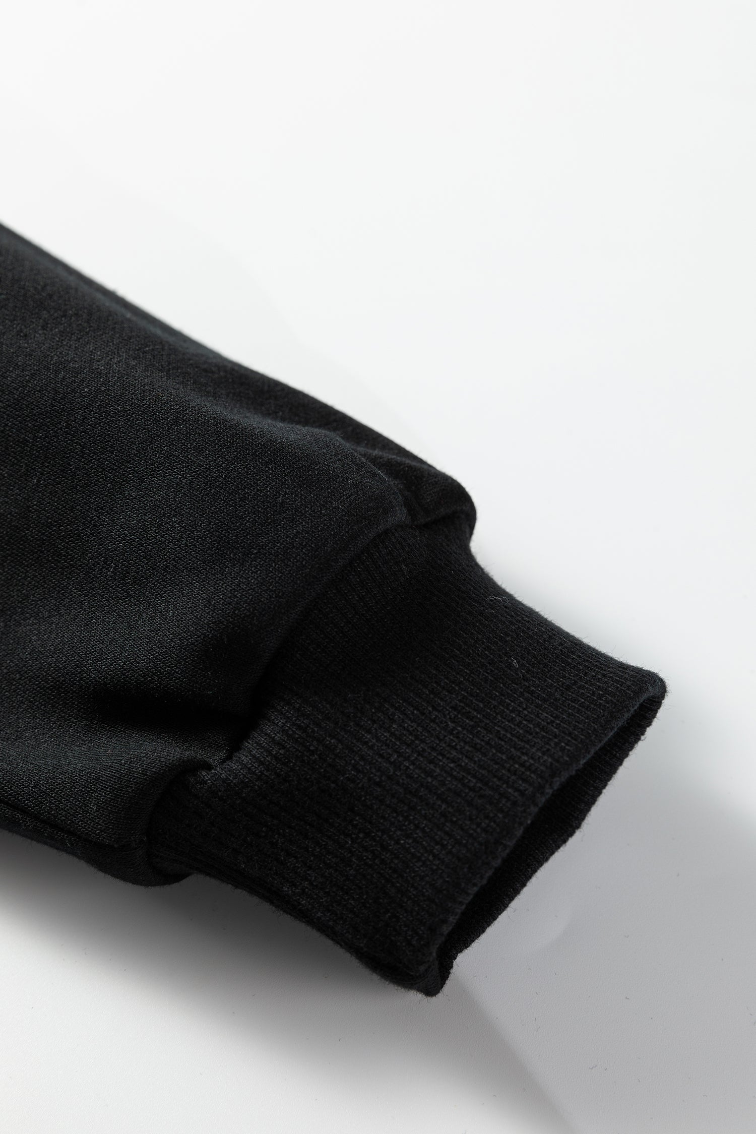 Black Leopard Print Patchwork Varsity Raglan Sleeve Sweatshirt Dress