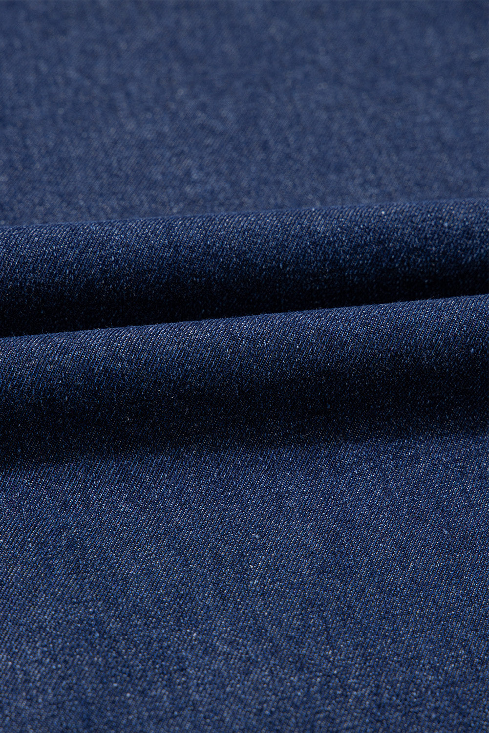 Sail Blue V Neck Collared Single Chest Pocket Long Sleeve Denim Dress