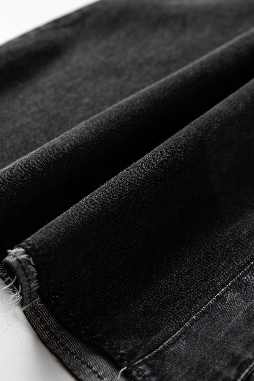 Medium Grey Beau Chest Pocket Raw Hem Denim Loose Shirt Dress