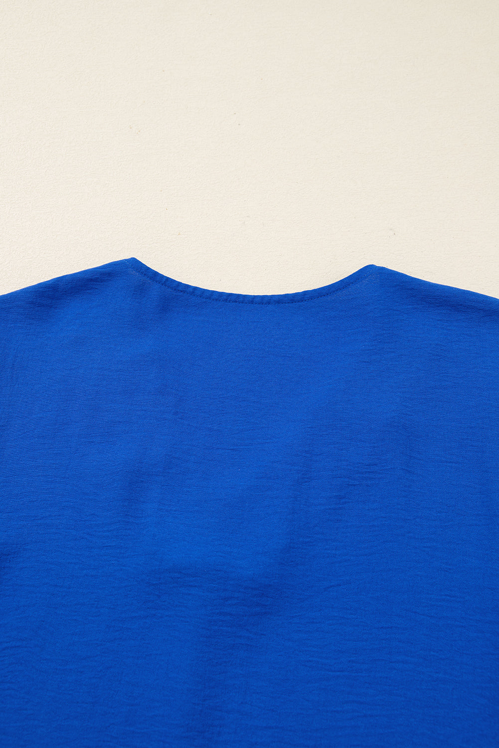 Sky Blue Frilled V Neck Bracelet Sleeve Shift Mini Dress