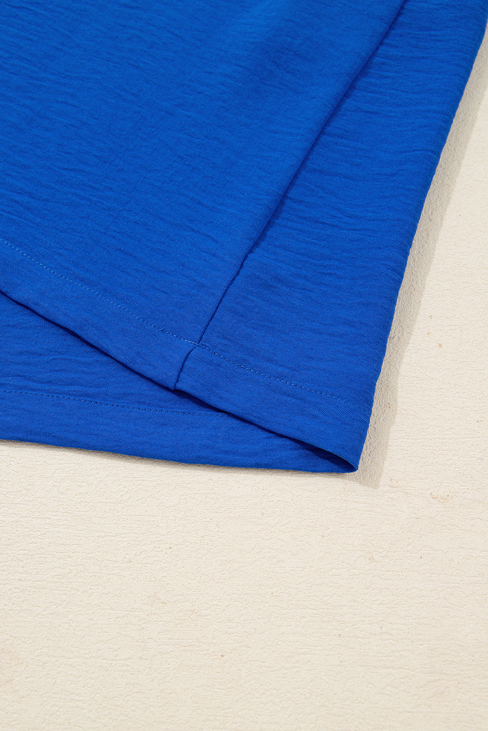 Sky Blue Frilled V Neck Bracelet Sleeve Shift Mini Dress