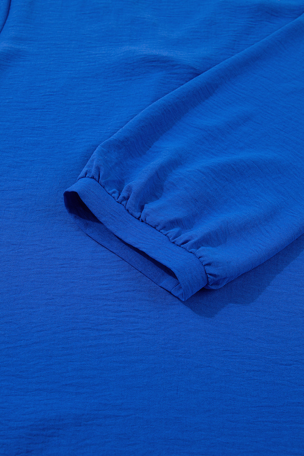 Sky Blue Frilled V Neck Bracelet Sleeve Shift Mini Dress