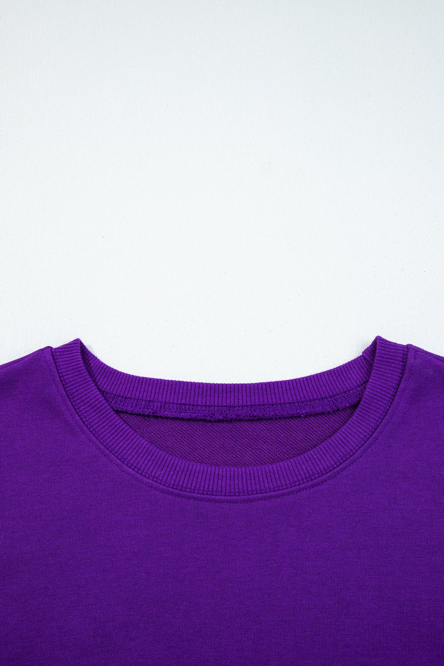 Tillandsia Purple Varsity Contrast Banded Sleeve Shift Sweatshirt Dress