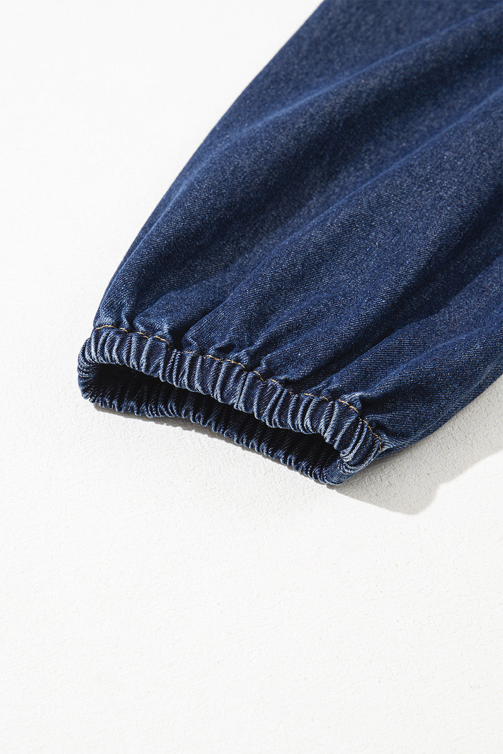 Sail Blue V Neck Collared Single Chest Pocket Long Sleeve Denim Dress