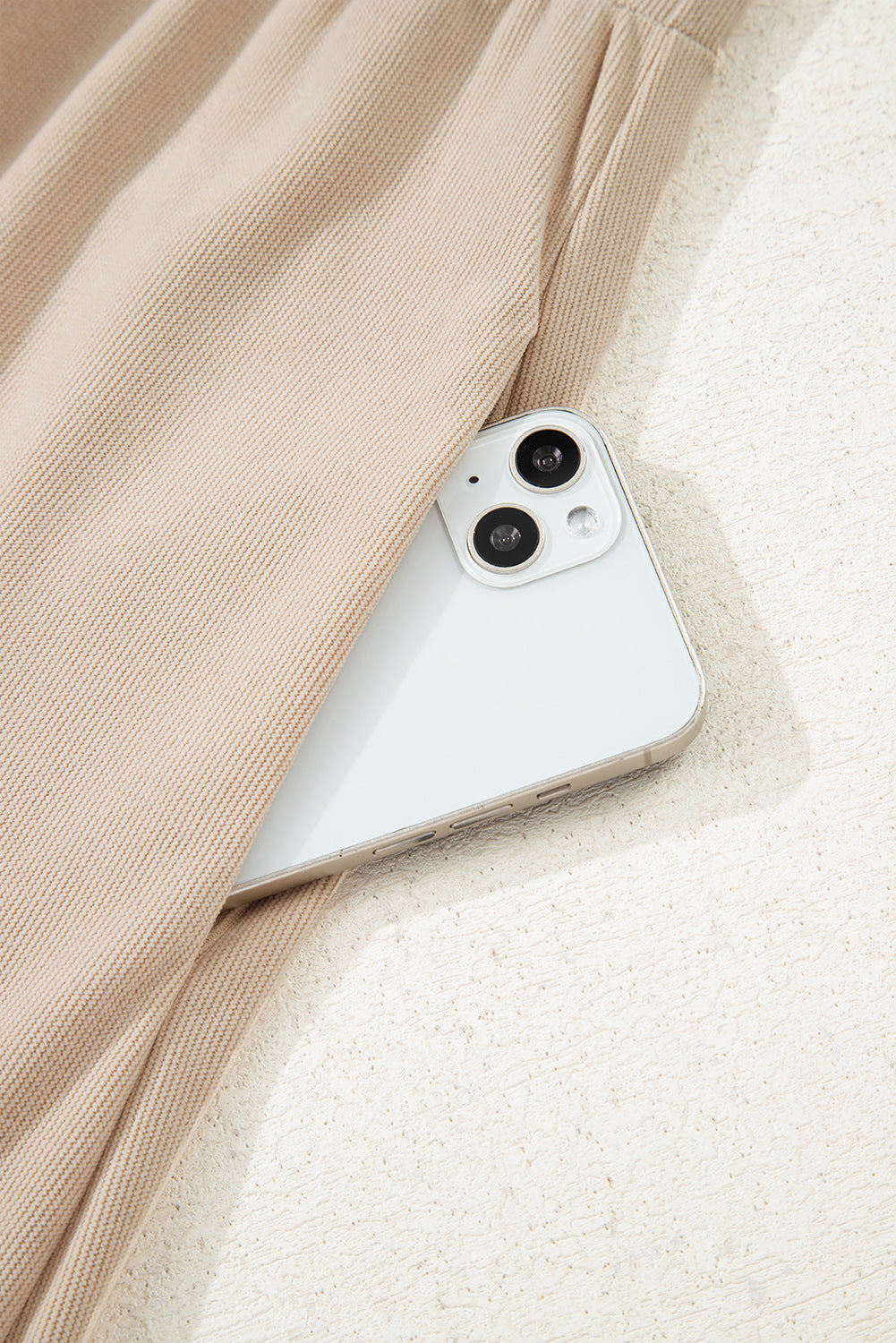 Dearlovers Oatmeal Corduroy Half Button Collared Long Sleeve Mini Dress