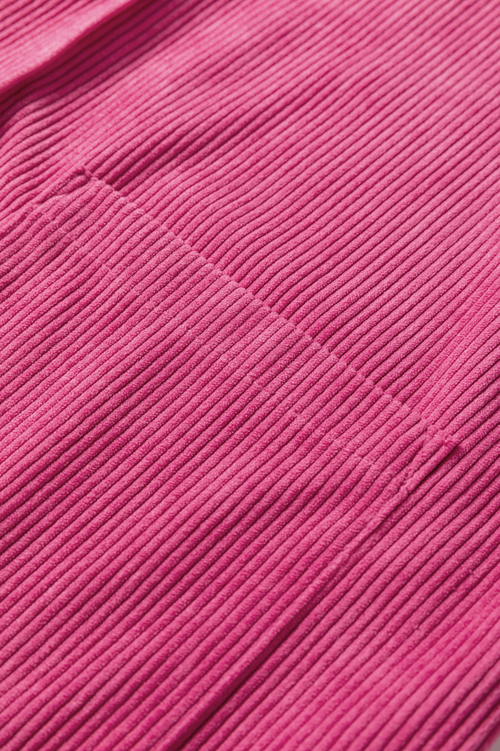 Rose Red Corduroy Sleeveless Mini Dress With Patched Pockets