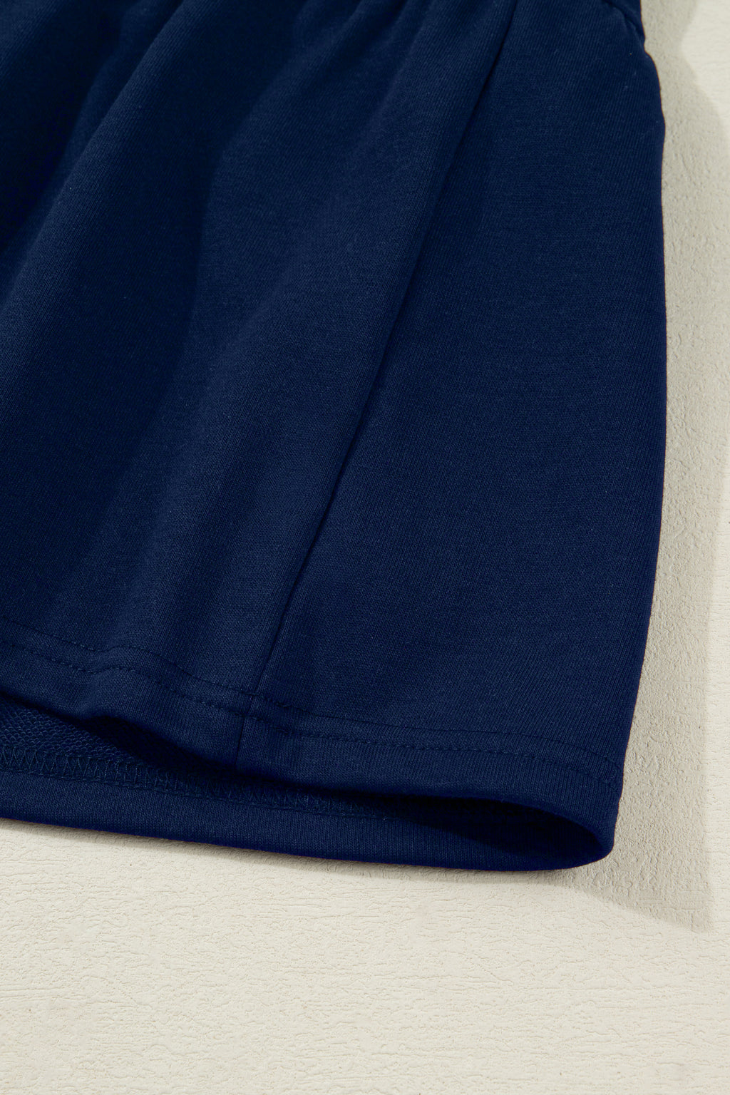 Navy Blue Contrast Striped Cuffs Polo Collar Patchwork Long Sleeve Ruffle Hem Mini Dress