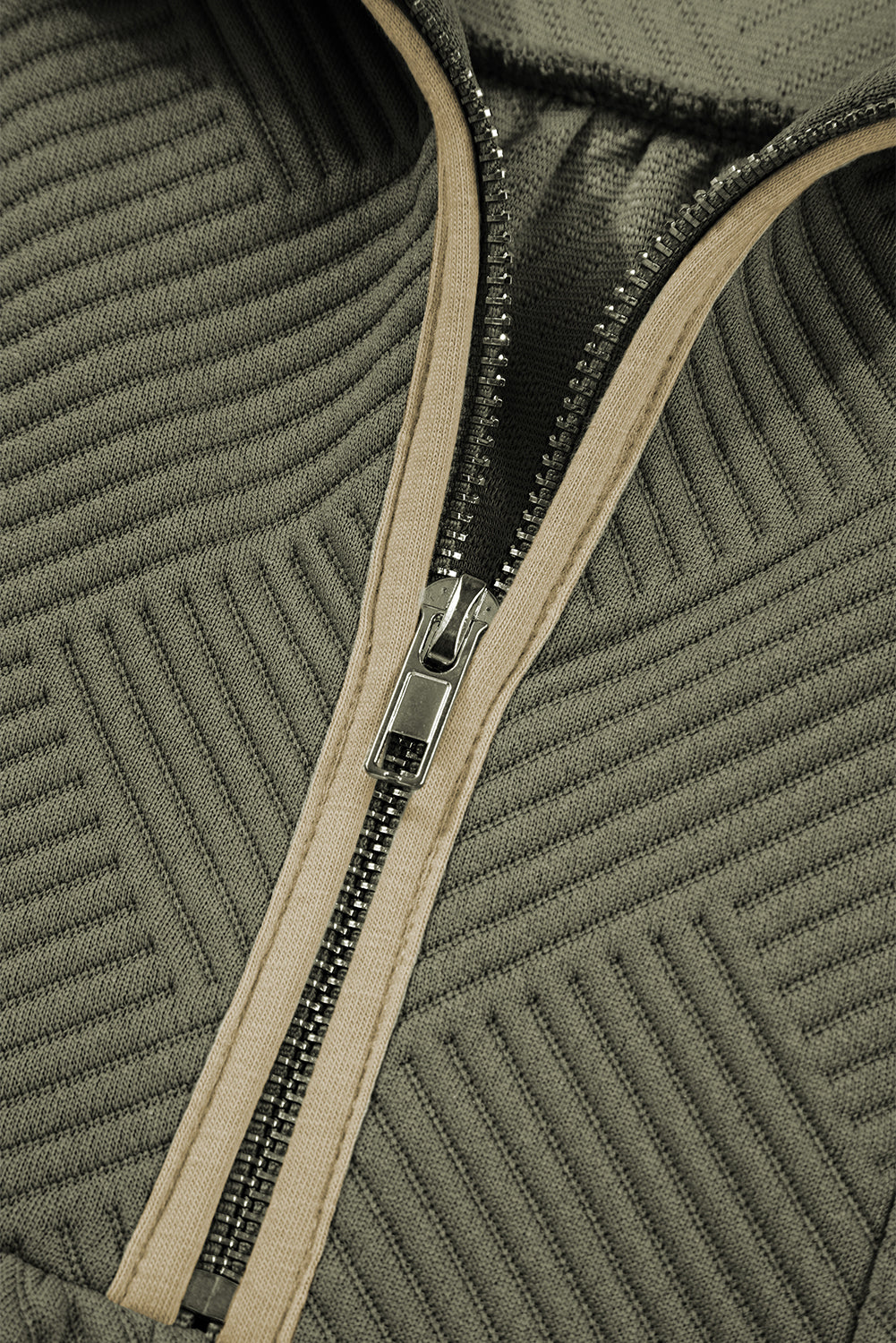 Dearlove Jungle Green  Quarter Zip Collar Bracelet Sleeve Textured Mini Dress