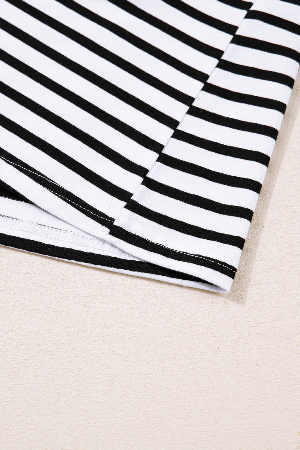 White Stripe Buttoned Front Collared Long Sleeve T Shirt Dress with Pockets