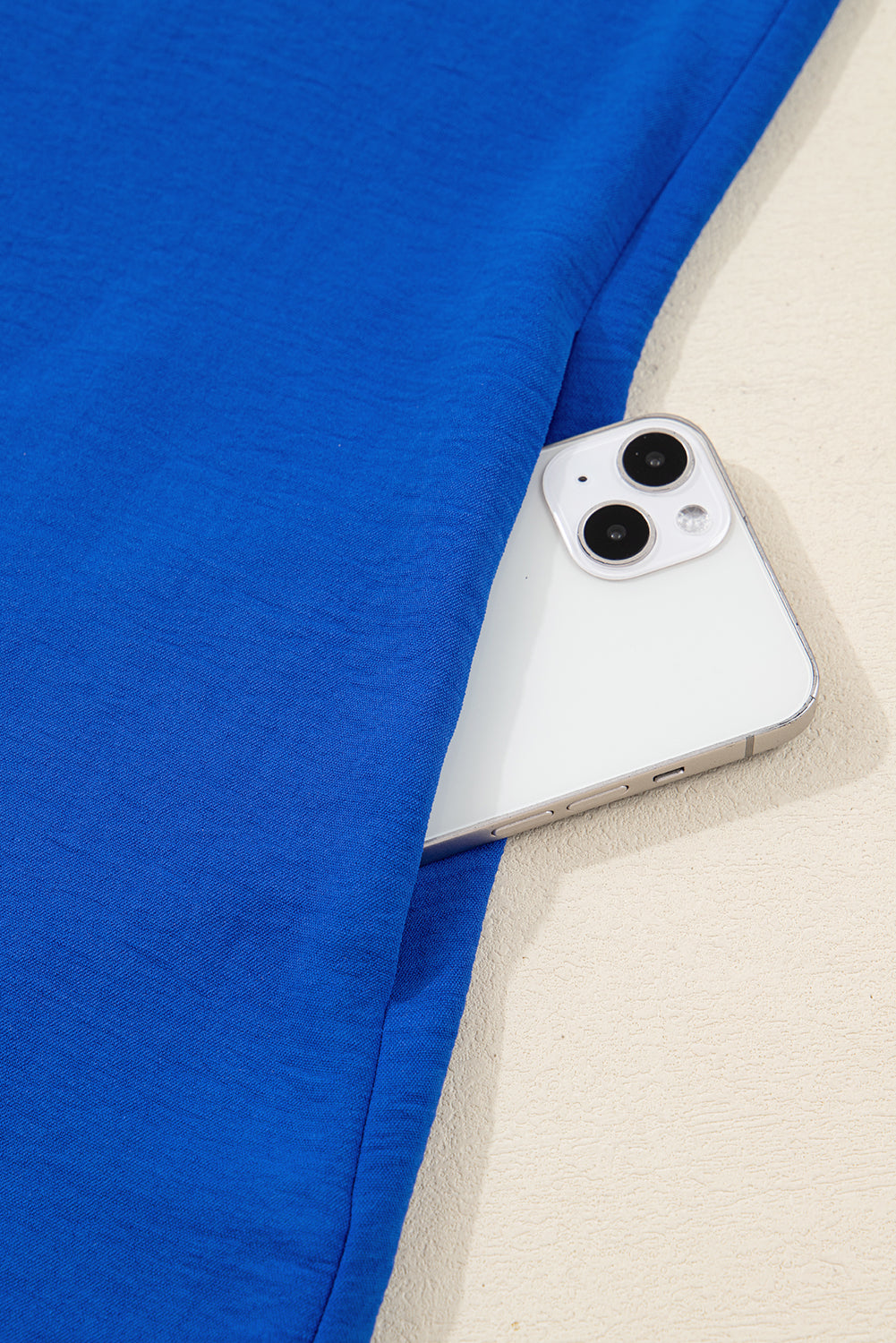 Sky Blue Frilled V Neck Bracelet Sleeve Shift Mini Dress