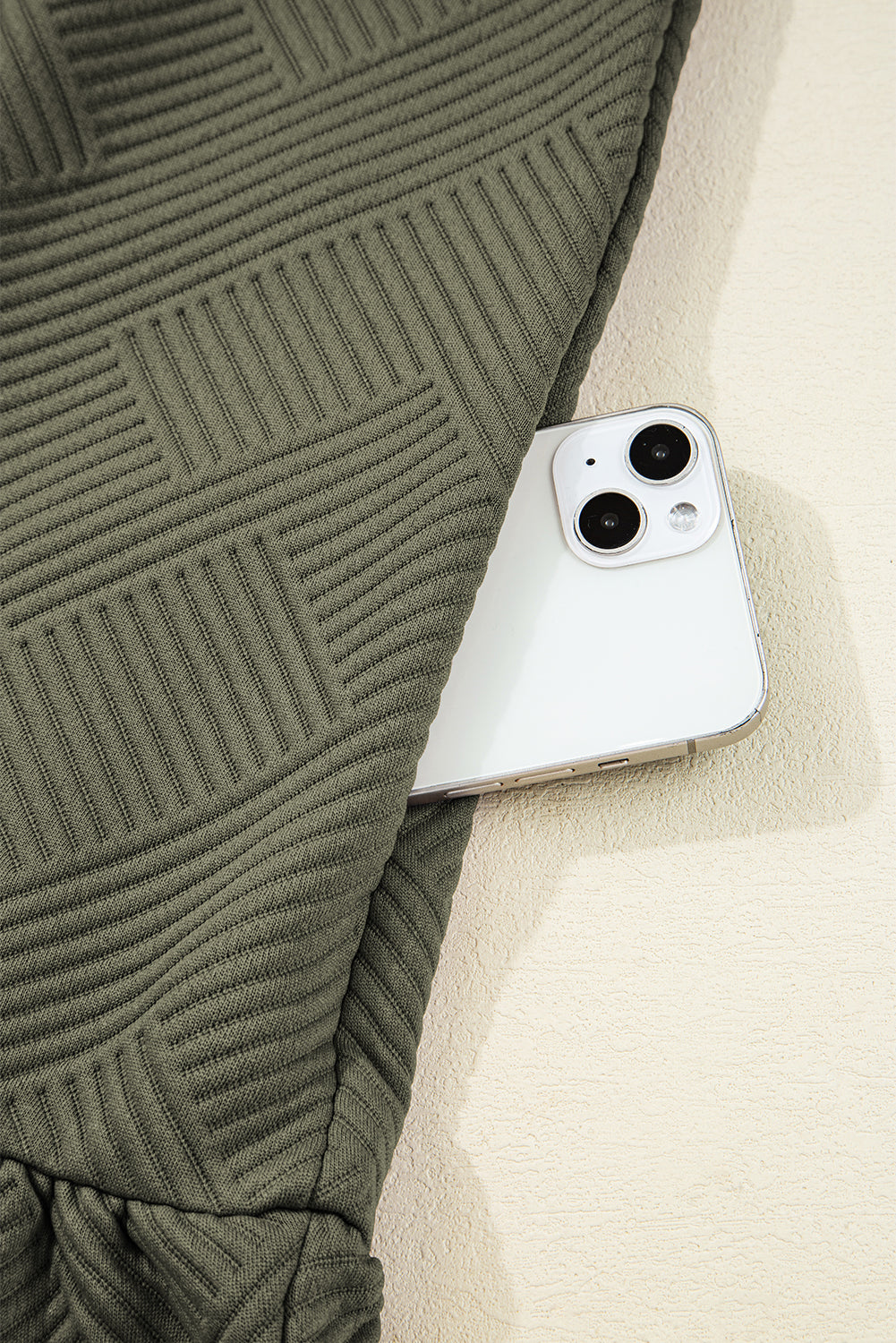 Dearlove Jungle Green  Quarter Zip Collar Bracelet Sleeve Textured Mini Dress