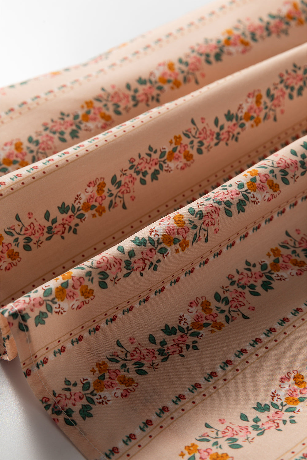 Khaki Floral Print Contrast Velvet Bow Lace Patchwork Long Sleeve Loose Mini Dress