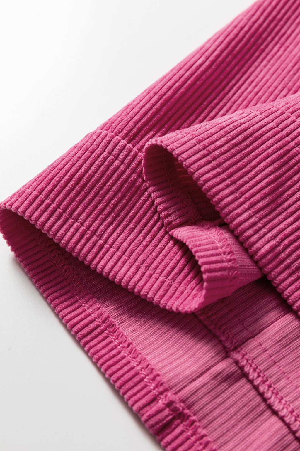 Rose Red Corduroy Sleeveless Mini Dress With Patched Pockets